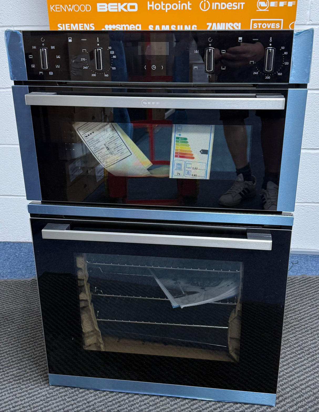 Neff N50 U1ACE2AN3B (91) Built-in Electric Double Oven in Stainless Steel - A/B Rated - (Ex Display Graded) - HW182391