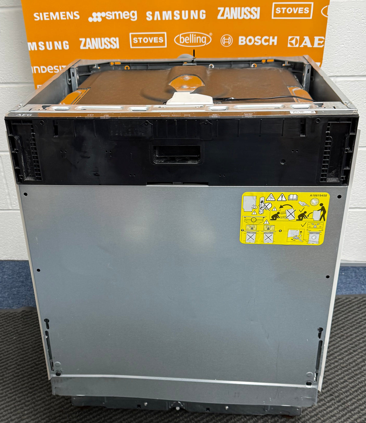AEG 3000 FSB42607Z (42) Air Dry Fully Integrated Built In Dishwasher - Black Control Panel with Sliding Door Fixing Kit - (Ex Display) - HW182342