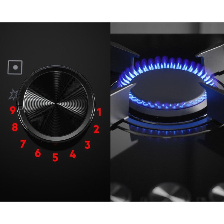 AEG HDB95623NB (37) 90cm Mixed Induction and Gas Hob in Black Glass - (Tatty Box) - HW182637