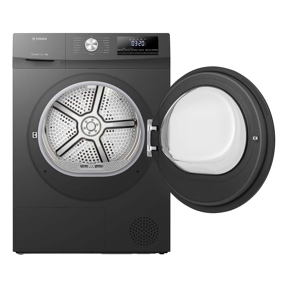 Teknix TK2HP9HS 9KG Heat Pump Dryer in Titanium - A++ Rated - POHW0114