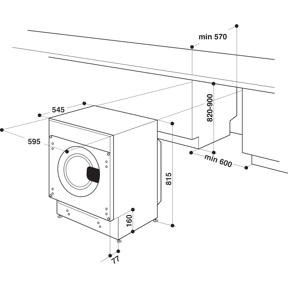 Hotpoint BI WMHG 71483 UK N (94) 7KG 1400RPM Integrated Washing Machine ex display - HW182694