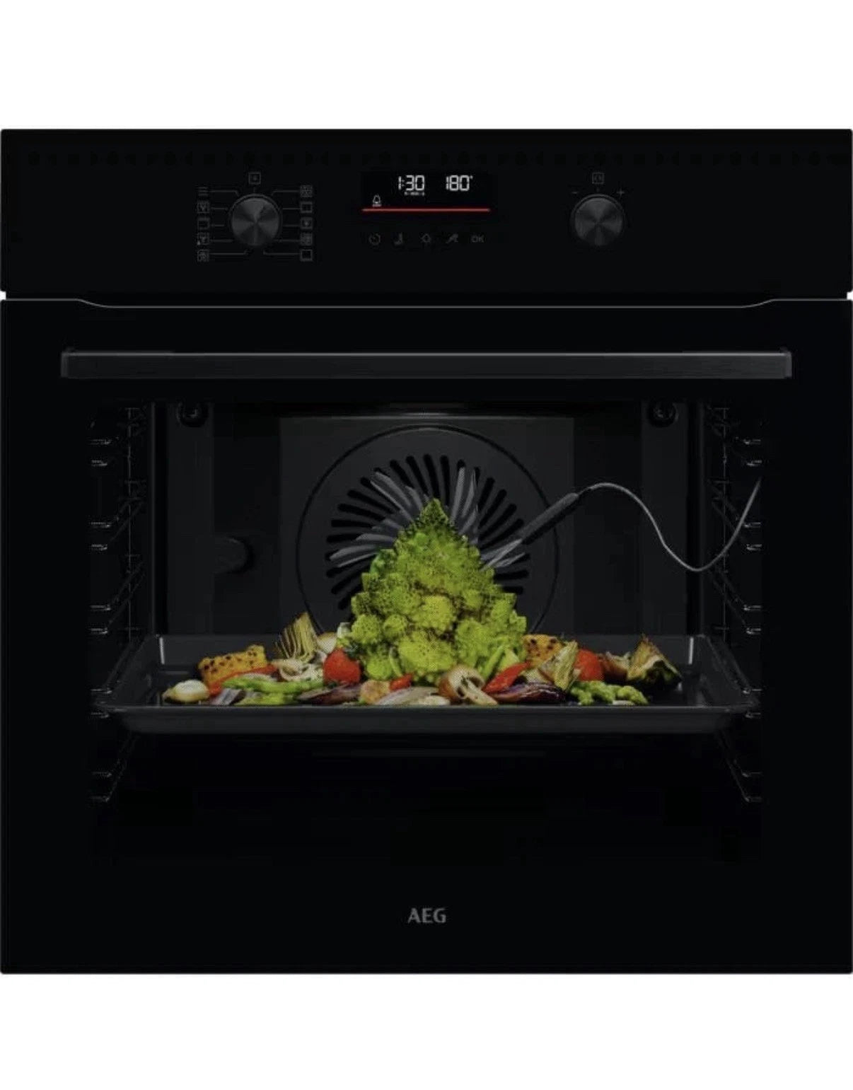 AEG OS6AB50AK (31) Sense Cook Built-in Electric Single Oven in Black - A+ Rated - (Ex Display) - HW182531