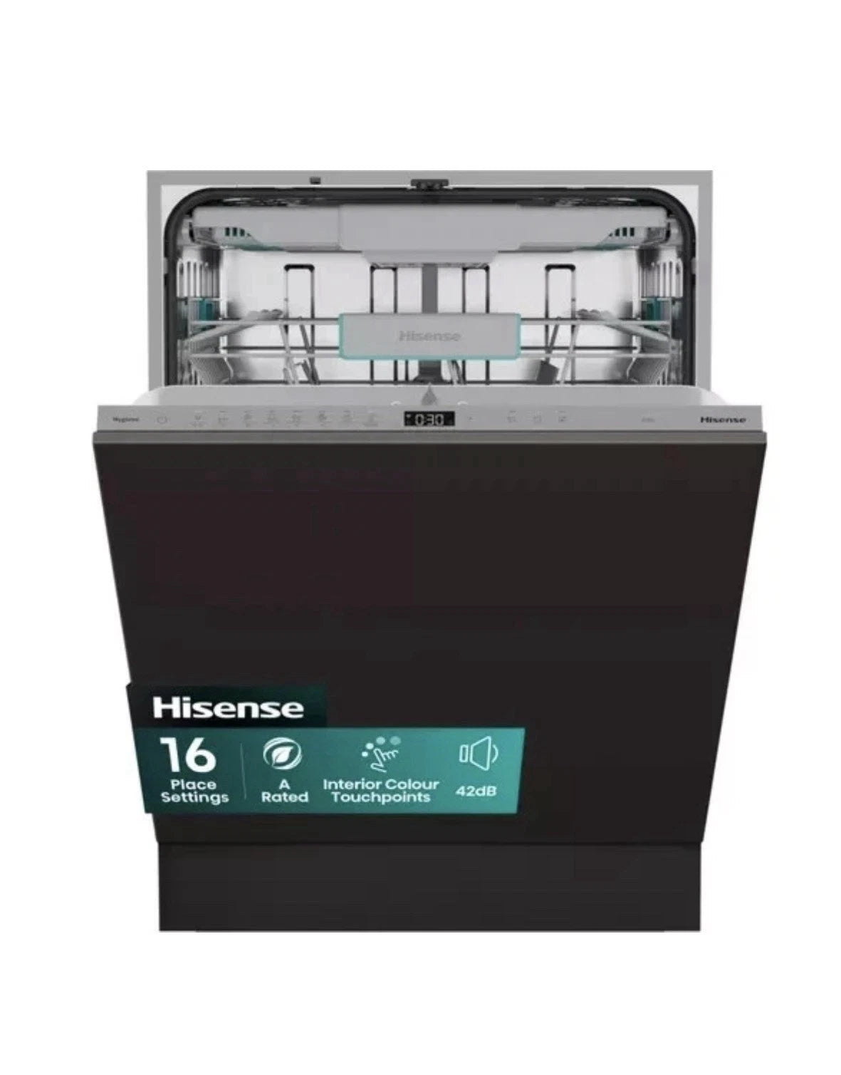 Hisense HV673A60UK (42) Full-Size Fully Integrated Dishwasher with Top Cutlery Tray - A Rated - (Ex Display) - HW182142