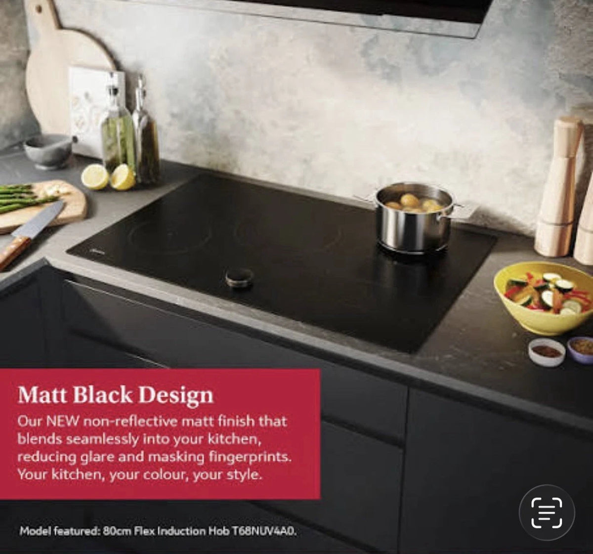 Neff N90 T68NUV4AO (55) 80cm Induction Hob in Matt Black with TwistPad® - (Tatty Box) - HW182755
