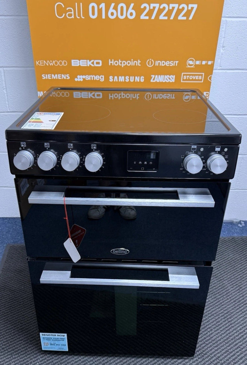 Belling 444412059 FSA Vision 60Ei BSS (74) 60cm Electric Induction Cooker with Double Oven in Black - (Ex Display) - HW182374