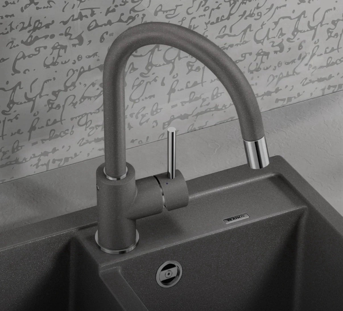 Blanco 526965 Mida Silgranit Look High Pressure Fixed Spout Mixer Tap in Volcano Grey - HW182001