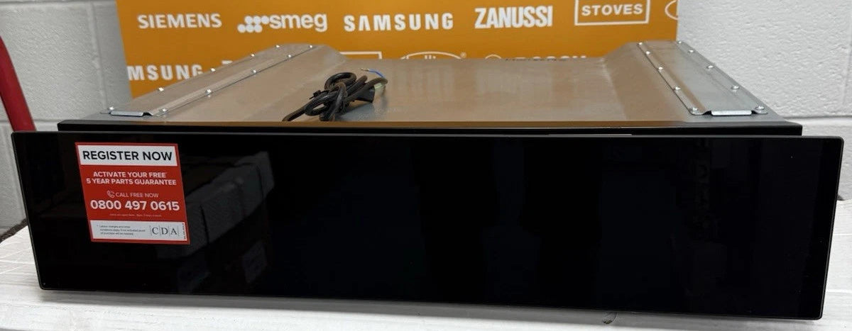 CDA VW155BL (90) 14cm Warming Drawer in Black - Non Branded Glass Front - (Ex Display) - HW182237 (Copy)