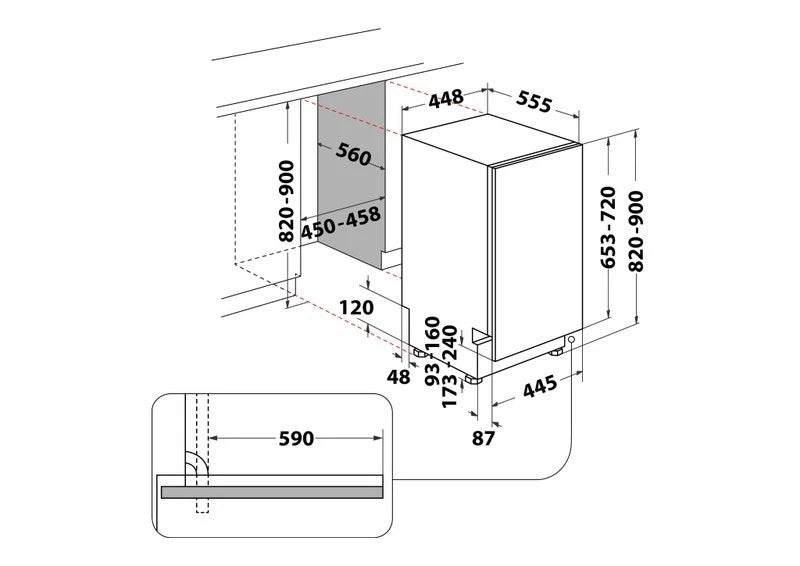 Hotpoint HP4ID11CS80UK (97) 45cm Slimline Integrated Dishwasher with 11 Place Settings - D Rated - (Ex Display) - HW182697
