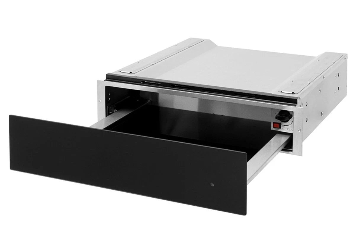 CDA VW155BL (90) 14cm Warming Drawer in Black - Non Branded Glass Front - (Ex Display) - HW182237 (Copy)