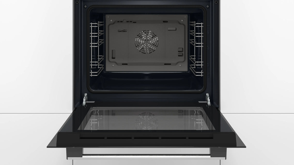 Bosch Series 2 HHF133BS0B (15) Built-in Electric Single Oven with 13Amp Plug in Stainless Steel - A Rated - (Ex Display) - HW182415