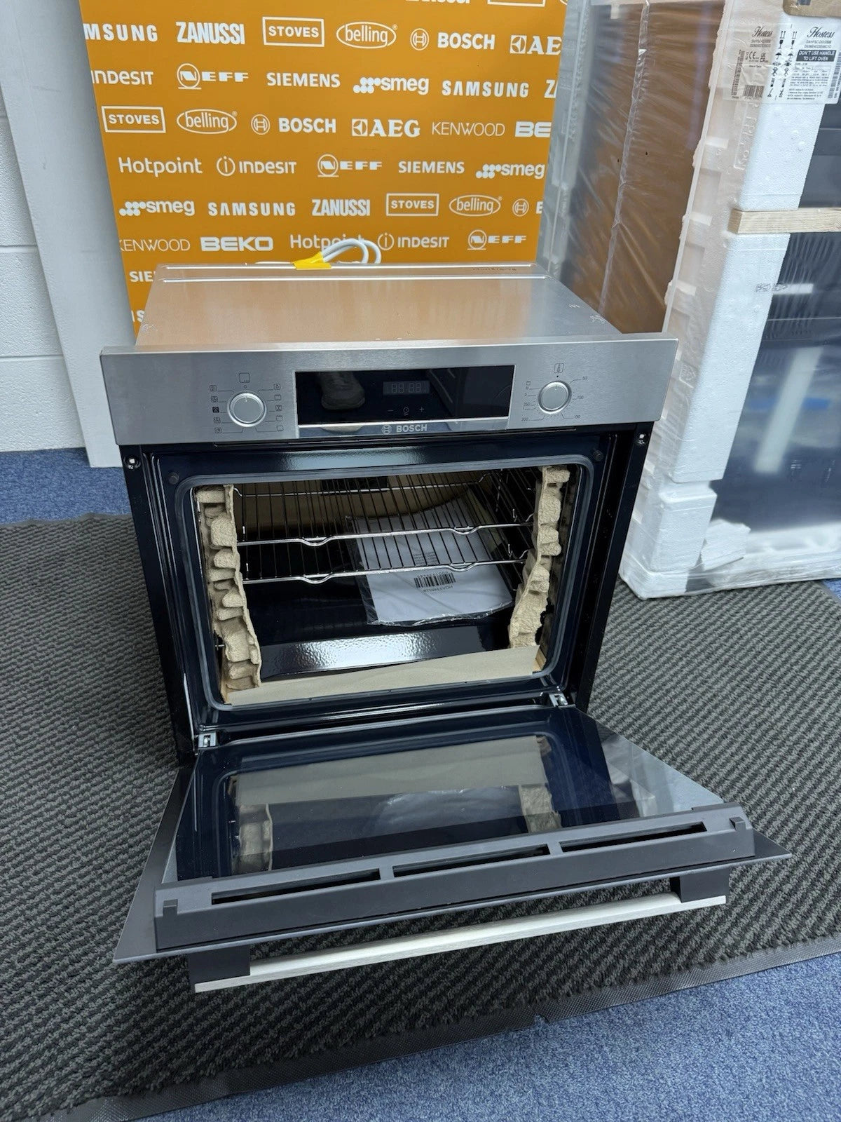 Bosch Series 4 HQA534BS3B Built In Electric Single Oven with added Steam Function in Stainless Steel - A+ Rated - (Ex Display) - HW182154-02