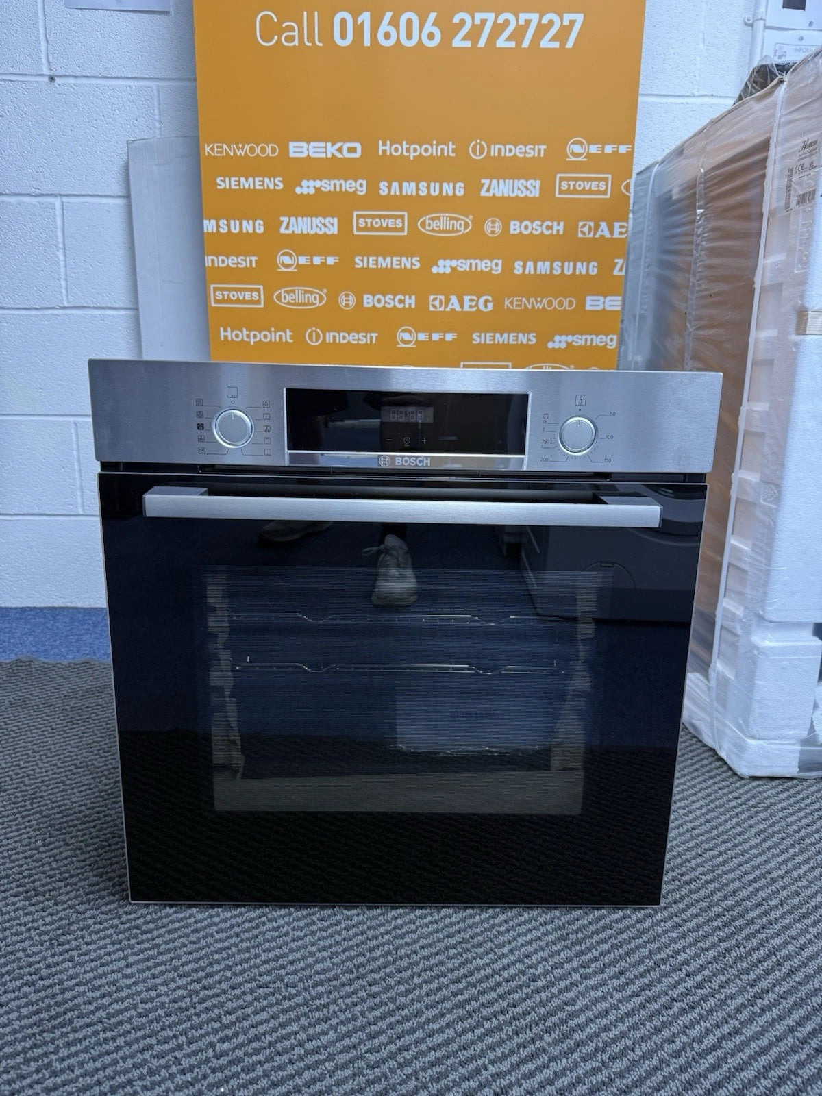 Bosch Series 4 HQA534BS3B Built In Electric Single Oven with added Steam Function in Stainless Steel - A+ Rated - (Ex Display) - HW182154-02