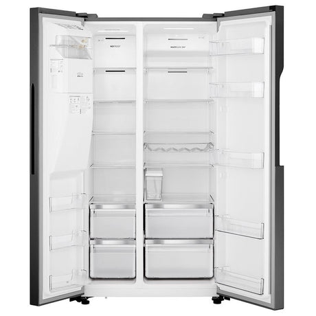 Teknix Side by Side American style Fridge Freezer in Black Stainless THSBS1791INBIX