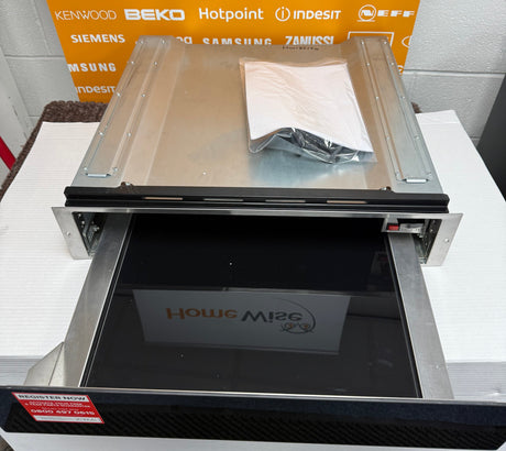 CDA VW155BL (90) 14cm Warming Drawer in Black - Non Branded Glass Front - (Ex Display) - HW182190