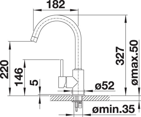 Blanco 526965 Mida Silgranit Look High Pressure Fixed Spout Mixer Tap in Volcano Grey - HW182001