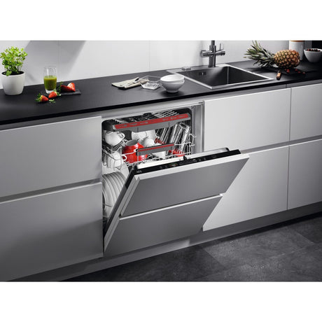 AEG Series 6000 FSS64907Z SatelliteClean Full Size Integrated Dishwasher - C Rated Stock Photo Fitted