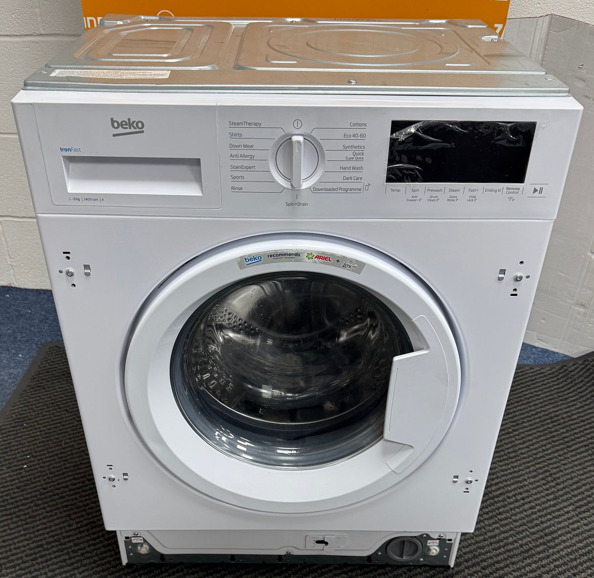 Beko WTIK94121F Integrated 9KG 1400 Spin Washing Machine in White - A Rated - (Graded) - HW182296