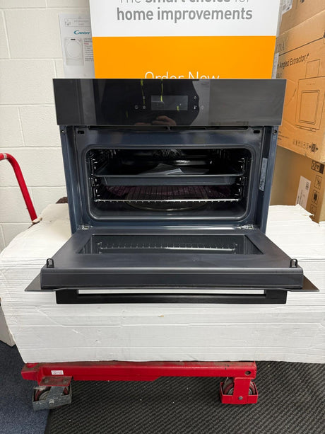 AEG KMK768080B (84) 7000 Series CombiQuick Built In Microwave Oven with Enamel Cleaning in Classic Black - (Ex Display) - HW181984