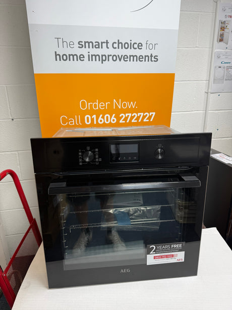 AEG 3000 BEX535A61B (45) Built In Electric Single Oven in Black with AirFry and Aqua Clean Enamel  - A+ Rated - (Blemished) - HW182445