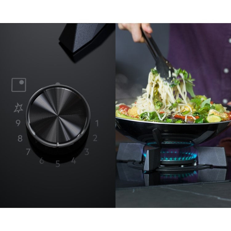 AEG HDB95623NB (37) 90cm Mixed Induction and Gas Hob in Black Glass - (Tatty Box) - HW182637
