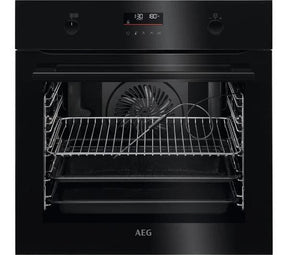AEG BPK556260B Steambake Pyrolytic Electric Single Oven in Black - A+ Rated stock photo front