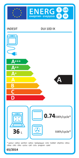 Indesit DUI 10D IX (95) Built-Under Electric Double Oven in Stainless Steel - A/A Rated - (Ex Display) - HW182395