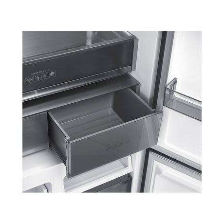 Teknix TMD19091SIBI 505 Litres Multi Door American Fridge Freezer in Dark Inox - E Rated Stock photo Fridge drawer