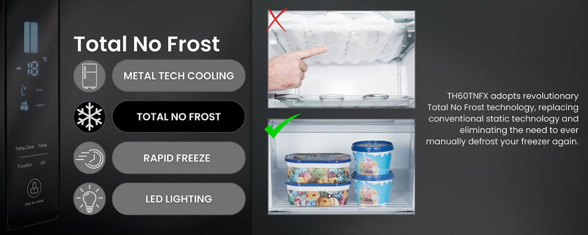 Teknix TH60TNFX 274L Total No Frost Single Door Freezer in Brushed Seel - E Rated - POHW0073 **(Suitable for Garage Use -15°C)**