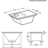 AEG SaphirMatt® TCH74B01FZ (61) 71cm 4 Zone Induction Hob with Venting Extraction in Matt Black - A+ Rated - (Tatty Box) - HW182361 - MANAGERS SPECIAL PRICE £1039.20