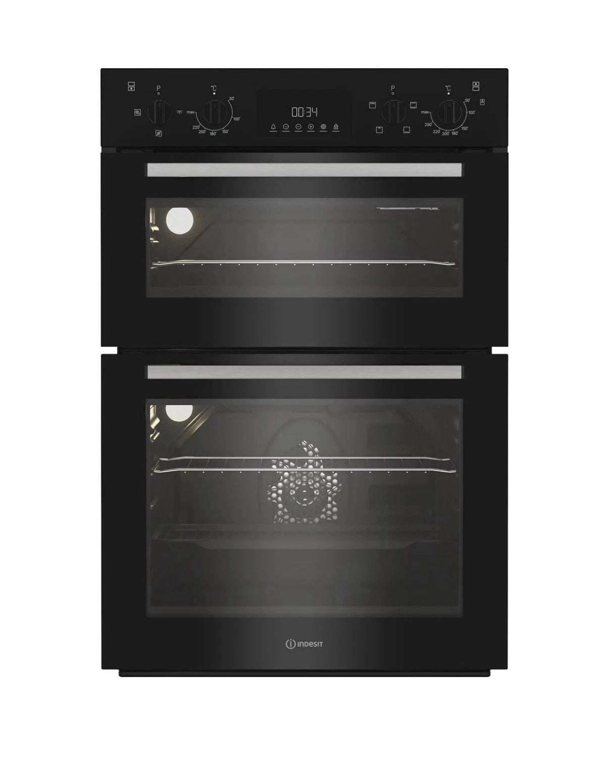 Indesit D11 10D B (04) Electric Built-in Double Oven in Black - A/A Rated - (Ex Display) - HW182304