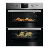 AEG 600 OU5NU20M (07) SurroundCook Clean Enamel Built-under Double Oven in Stainless Steel - A/A Rated - (Tatty Packaging) - HW182407
