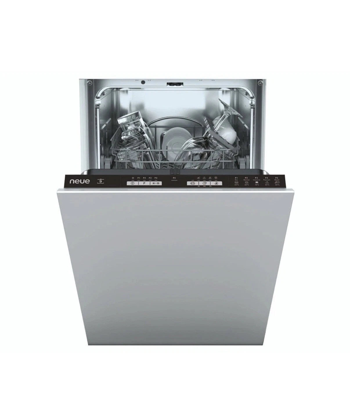 Neue Candy Built NDIH1L949 45cm Slimline 9-Place Settings Integrated Dishwasher with Black Control Panel - HW182116
