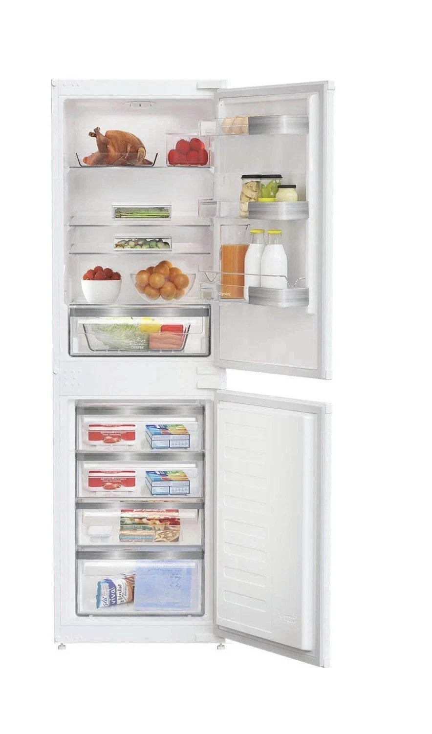 Hotpoint HPKH 1262B4UK (57) 54cm 50/50 Integrated Built-in Fridge Freezer in White - E Rated - (Ex Display) - HW182757