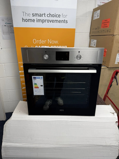 AEG BEX335011M (96) SurroundCook Built-in Electric Single Oven with Aqua Clean in Stainless Steel - A Rated - (Ex Display) - HW181796