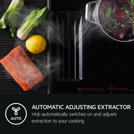 AEG SaphirMatt® TCH74B01FZ (45) 71cm 4 Zone Induction Hob with Venting Extraction in Matt Black - A+ Rated - (Tatty Box) - HW181645