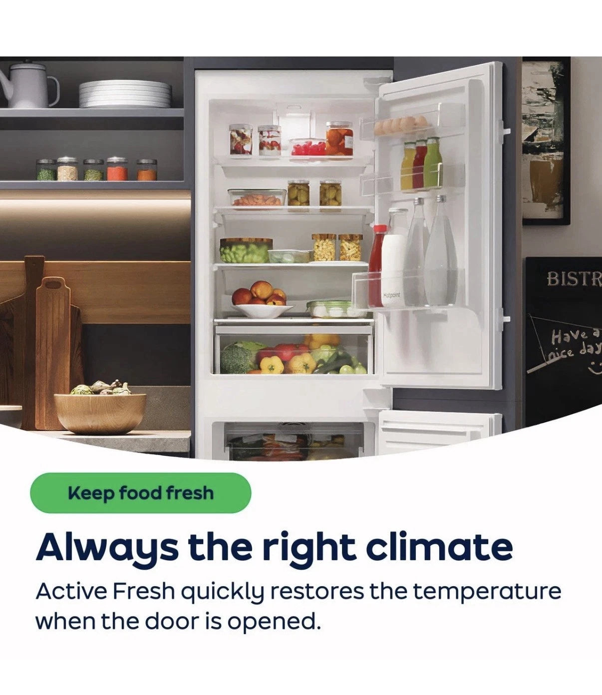 Hotpoint HTSD18A011A1 306 Litre Tall Integrated Larder Fridge - E Rated ex display - HW182424
