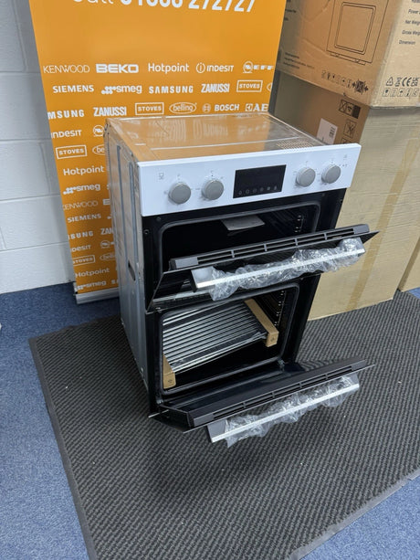 Hotpoint DIH 10D W (40) Built-in Electric Double Oven in White and Silver - A/A Rated - (Ex Display) - HW182040