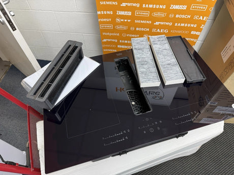 Beko HIXI84700UP (10) 82cm Induction Hob with Venting Extraction in Black - A Rated - (Tatty Box) - HW181910