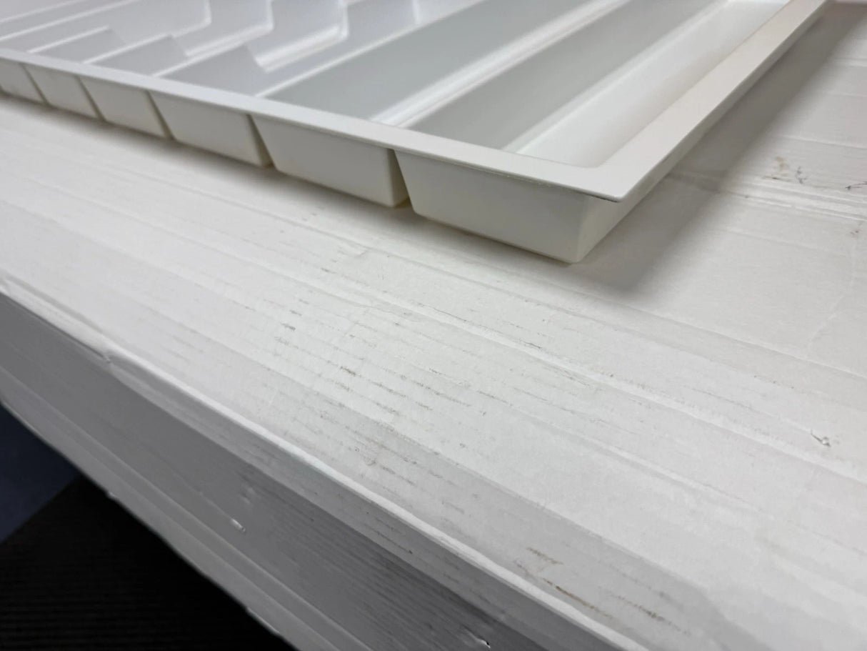 White Plastic Cutlery Drawer Insert (Thickness-2.5mm Width-900mm  Depth-470mm Height-55mm) - Box of 5 - WCT5 - MANAGERS SPECIAL NOW £32.00