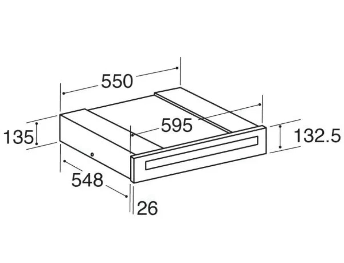 CDA VW155BL (90) 14cm Warming Drawer in Black - Non Branded Glass Front - (Ex Display) - HW182237 (Copy)