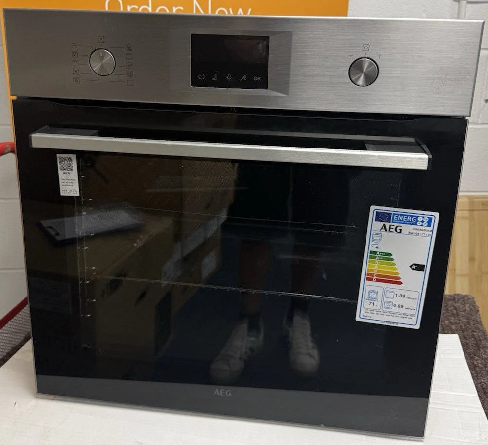 AEG Series 6000 OS6AB50AM (94) Sense Cook Aqua Clean Built-in Single Oven in Stainless Steel - A+ Rated - (Blemished) - HW182294