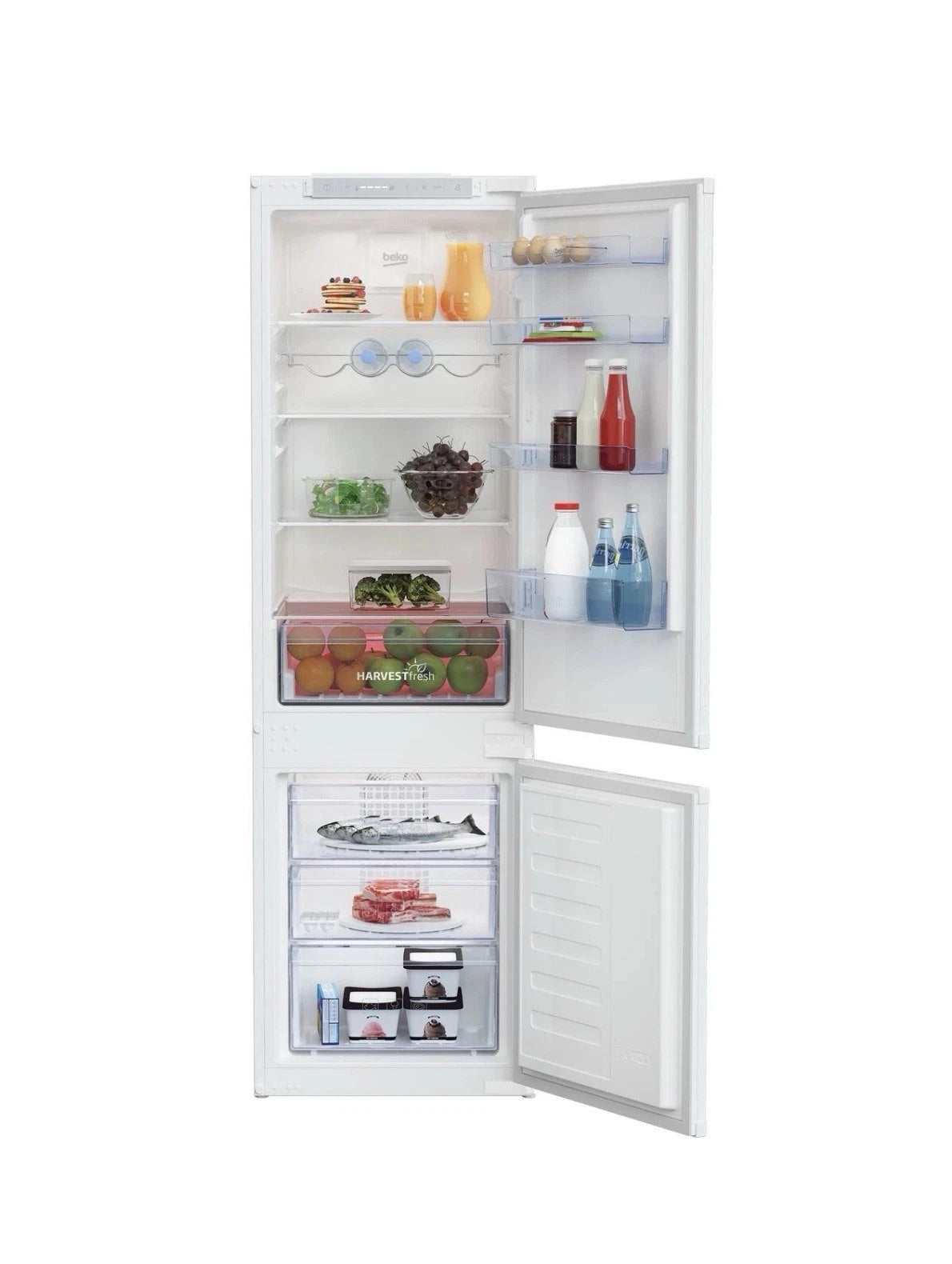 Beko BCFD473 (22) 70/30 Frost Free  Integrated Fridge Freezer with Sliding Hinge - E Rated - (Ex Display) - HW182322