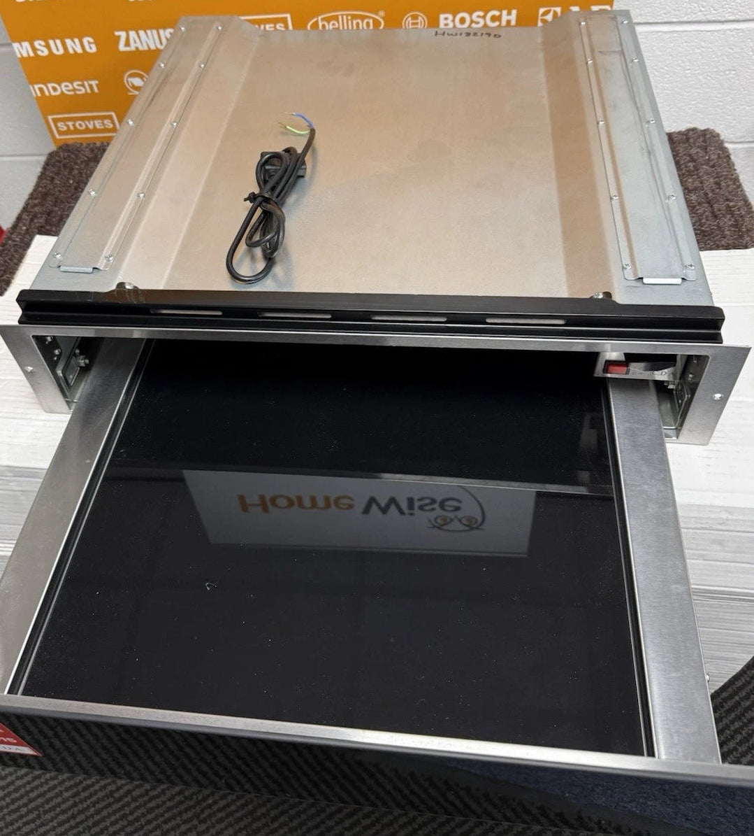 CDA VW155BL (90) 14cm Warming Drawer in Black - Non Branded Glass Front - (Ex Display) - HW182237 (Copy)