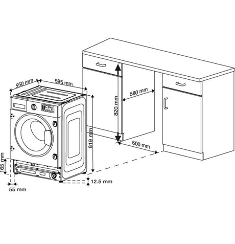 Beko WDIK954451F (43) 9+5 Kg Integrated Washer Dryer in White - (Graded Dented) - HW182343