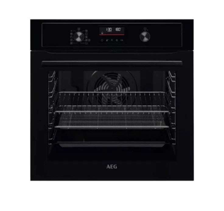 AEG 3000 BEX535A61B (45) Built In Electric Single Oven in Black with AirFry and Aqua Clean Enamel  - A+ Rated - (Blemished) - HW182445