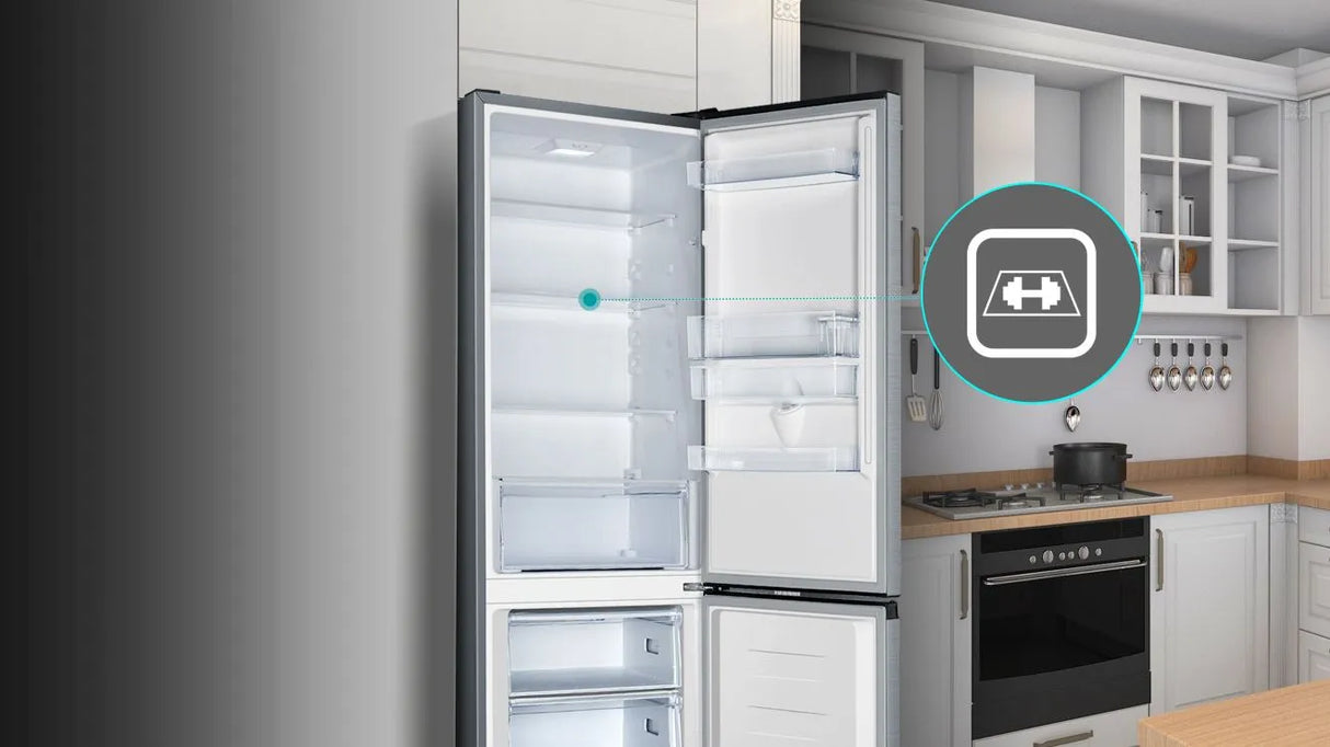 Hisense RB327N4WBE 55cm Wide 182.5cm Tall Fridge Freezer in Black