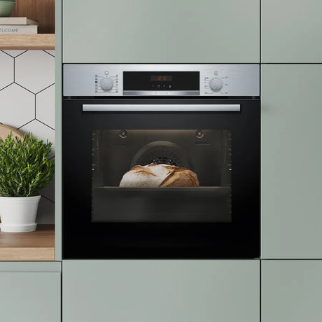 Bosch Series 4 HQA574BS3B (14) Electric Single Oven with Pyrolytic Self Cleaning in Stainless Steel Ex display - HW182154-01