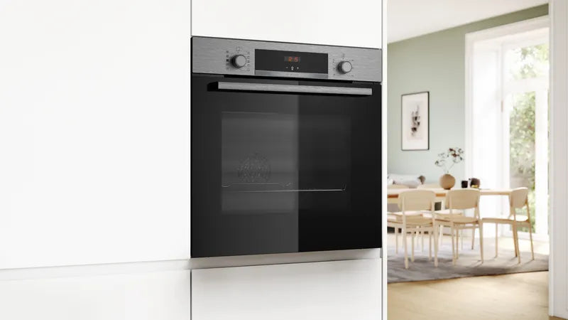 Bosch Series 4 HQA534BS3B Built In Electric Single Oven with added Steam Function in Stainless Steel - A+ Rated - (Ex Display) - HW182154-02