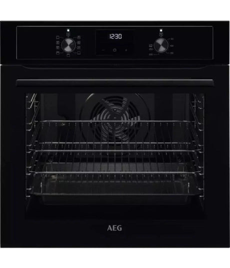 AEG BEX335011B SurroundCook Built-In Electric Single Oven in Black - A Rated stock photo front