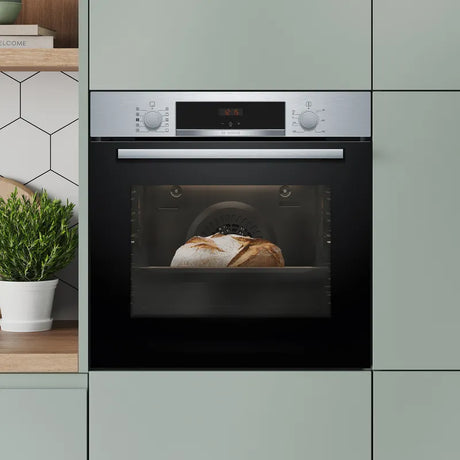 Bosch Series 4 HQA534BS3B Built In Electric Single Oven with added Steam Function in Stainless Steel - A+ Rated - HW181859